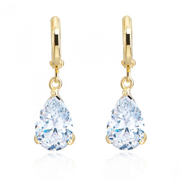 earrings teardrops gold crystal | Jewelries Crystalline Azuria